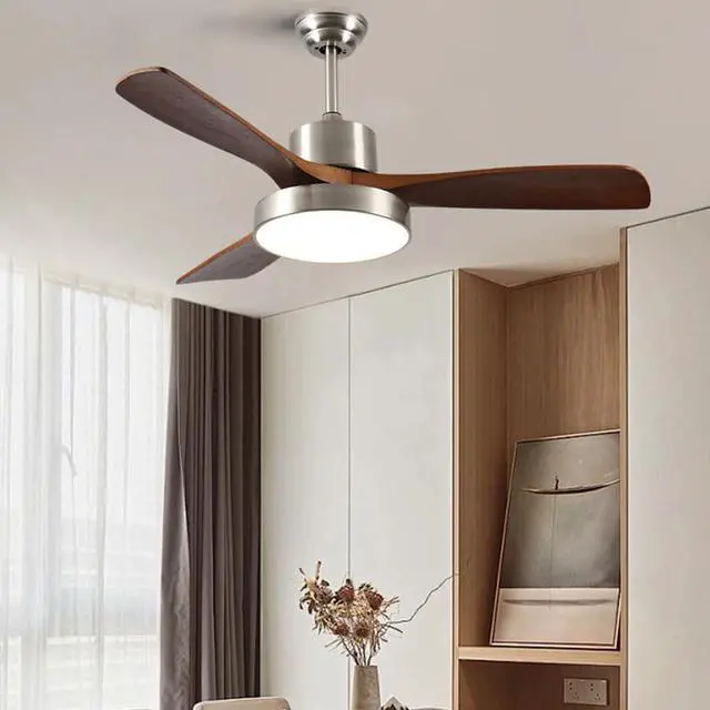Alt view image 2 of 7 - Wood Ceiling Fan with Lights, 36 inch Ceiling Fan with Lights and Remote, Reversible DC Motor, 6 Speeds, 3CCT, Noiseless, Modern Ceiling Fan with Lights for Bedroom Living Room