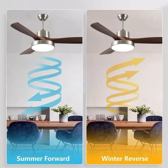 Alt view image 4 of 7 - Wood Ceiling Fan with Lights, 36 inch Ceiling Fan with Lights and Remote, Reversible DC Motor, 6 Speeds, 3CCT, Noiseless, Modern Ceiling Fan with Lights for Bedroom Living Room
