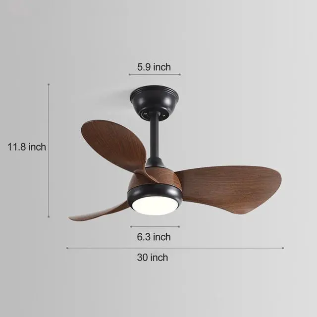 Alt view image 7 of 7 - Ceiling Fans with Lights 30" Ceiling Fans with Lights and Remote, 3CCT, 6 Speeds, Reversible DC Motor, Noiseless, Small LED Ceiling Fans for Bedroom Living Room