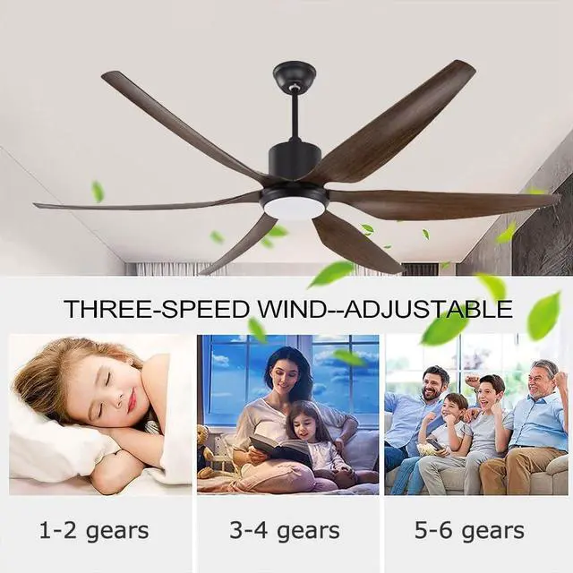 Alt view image 4 of 7 - 54 inch High wind power Ceiling Fan with Lights 5 Speed Adjustable DC motor ceiling fan with lights and remote 3 CCT LED Indoor Ceiling Fans for Bedroom Living Room Kids Room