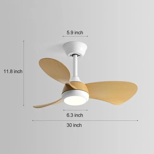 Alt view image 7 of 7 - Ceiling Fans with Lights 30" Ceiling Fans with Lights and Remote, 3CCT, 6 Speeds, Reversible DC Motor, Noiseless, Small LED Ceiling Fans for Bedroom Living Room
