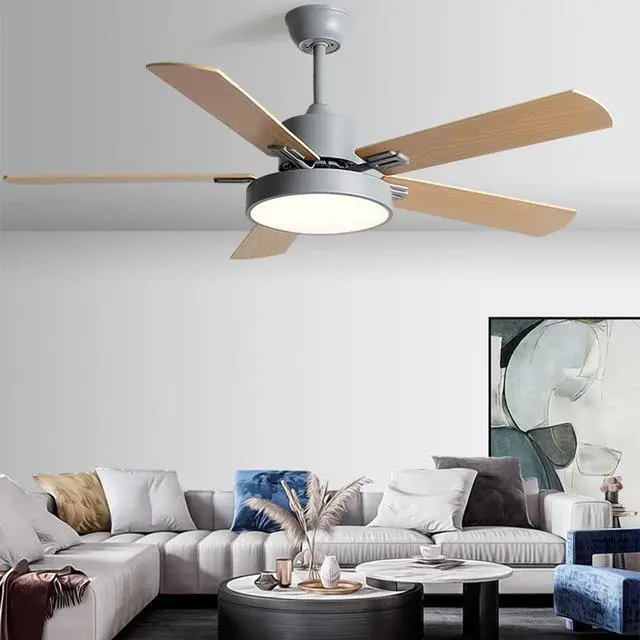 Alt view image 2 of 6 - 42 Inch Modern Flush Mount Ceiling Fans Ceiling Fans with Lights and Remote LED Mute Outdoor Ceiling Fans 3 Speed 3 Color Dimmable Smart Fan Light for Bedroom Living Room