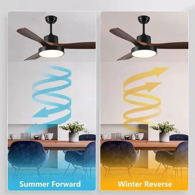 Alt view image 4 of 7 - Wood Ceiling Fan with Lights, 36 inch Ceiling Fan with Lights and Remote, Reversible DC Motor, 6 Speeds, 3CCT, Noiseless, Modern Ceiling Fan with Lights for Bedroom Living Room