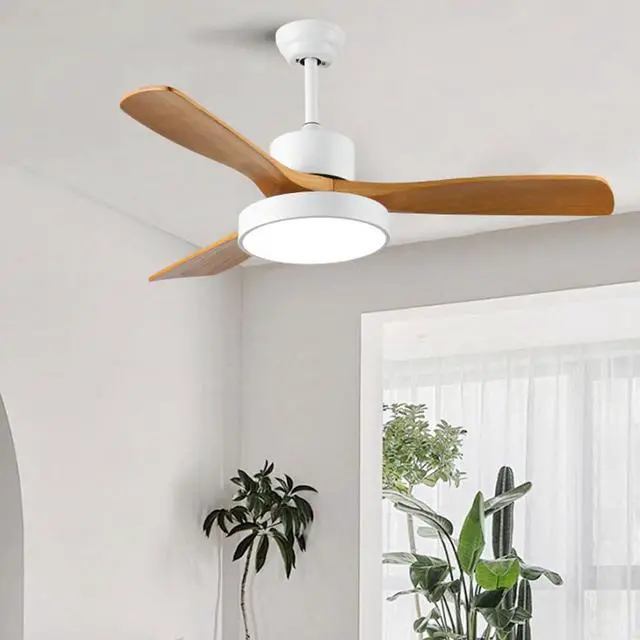 Alt view image 2 of 7 - Wood Ceiling Fan with Lights, 36 inch Ceiling Fan with Lights and Remote, Reversible DC Motor, 6 Speeds, 3CCT, Noiseless, Modern Ceiling Fan with Lights for Bedroom Living Room