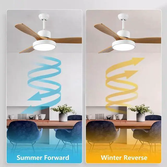 Alt view image 4 of 7 - Wood Ceiling Fan with Lights, 36 inch Ceiling Fan with Lights and Remote, Reversible DC Motor, 6 Speeds, 3CCT, Noiseless, Modern Ceiling Fan with Lights for Bedroom Living Room