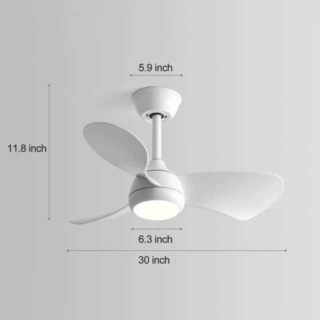 Alt view image 7 of 7 - Ceiling Fans with Lights 30" Ceiling Fans with Lights and Remote, 3CCT, 6 Speeds, Reversible DC Motor, Noiseless, Small LED Ceiling Fans for Bedroom Living Room
