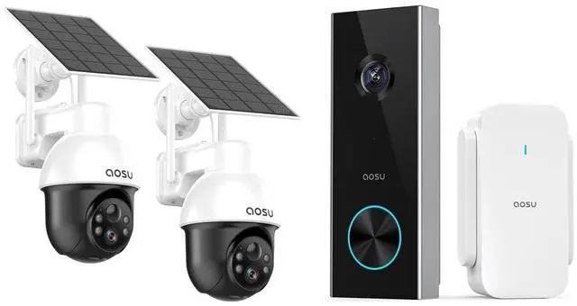 Main image of AOSU 3K/5MP Solar Security Cameras Outdoor Wireless 360-Degree 2K Wireless Camera