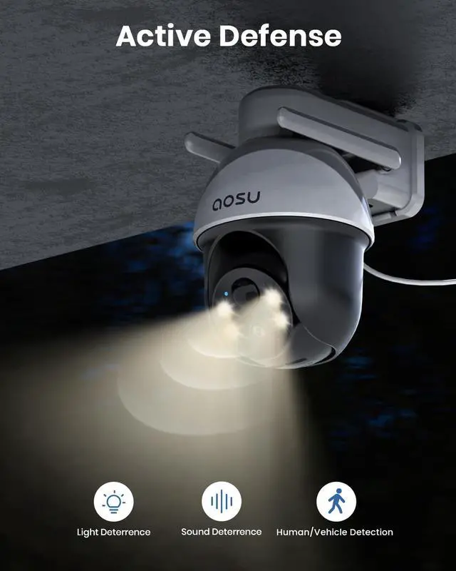 Alt view image 3 of 7 - AOSU 3K/5MP Solar Security Cameras Outdoor Wireless 360-Degree 2K Wireless Camera