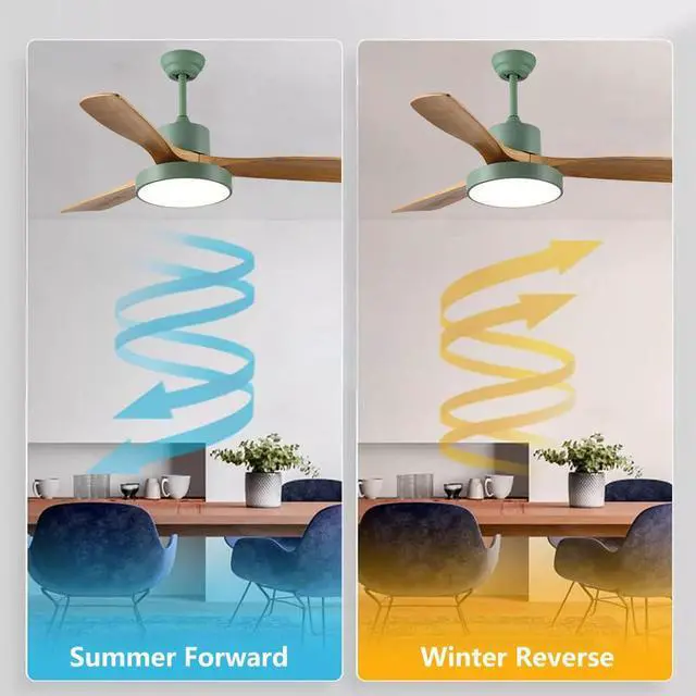 Alt view image 4 of 7 - Wood Ceiling Fan with Lights, 36 inch Ceiling Fan with Lights and Remote, Reversible DC Motor, 6 Speeds, 3CCT, Noiseless, Modern Ceiling Fan with Lights for Bedroom Living Room