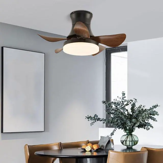 Alt view image 2 of 7 - 26 inch Small Ceiling Fan with Lights, Modern Flush Mount Indoor Ceiling Fans with Lights and Remote, 6 Speed 3 Color, Reversible DC Motor, Low Profile Ceiling Fans for Bedroom Living Room