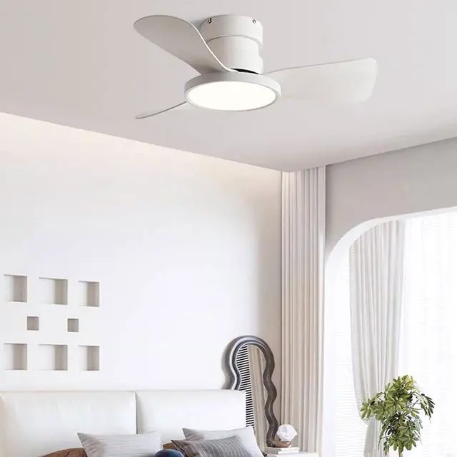 Alt view image 2 of 7 - 20 inch Ceiling Fans with Lights and Remote Flush Mount Low Profile Modern Ceiling Fans, Reversible, 3CCT, Noiseless, LED Ceiling Fan Lighting Fixture for Indoor/Outdoor Use