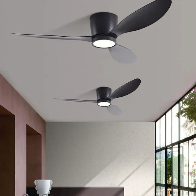 Alt view image 2 of 7 - 36 inch Flush Mount Ceiling Fan with Lights Low Profile Ceiling Fan with Lights and Remote Control, Reversible, 3CCT, 6 Speeds, Noiseless Ceiling Fan for Bedroom Living Room, Indoor &Outdoor