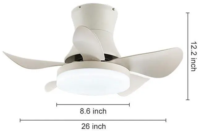 Alt view image 7 of 7 - 26 inch Small Ceiling Fan with Lights, Modern Flush Mount Indoor Ceiling Fans with Lights and Remote, 6 Speed 3 Color, Reversible DC Motor, Low Profile Ceiling Fans for Bedroom Living Room