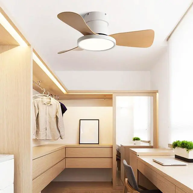 Alt view image 2 of 7 - 20 inch Ceiling Fans with Lights and Remote Flush Mount Low Profile Modern Ceiling Fans, Reversible, 3CCT, Noiseless, LED Ceiling Fan Lighting Fixture for Indoor/Outdoor Use