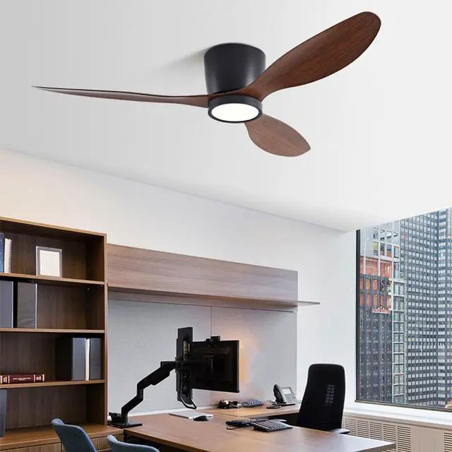 Alt view image 2 of 7 - 36 inch Flush Mount Ceiling Fan with Lights Low Profile Ceiling Fan with Lights and Remote Control, Reversible, 3CCT, 6 Speeds, Noiseless Ceiling Fan for Bedroom Living Room, Indoor &Outdoor