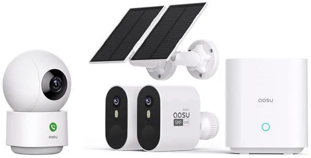 Main image of aosu 5MP SolarCam Max System 2-Cam-Kit + 2K Indoor Camera