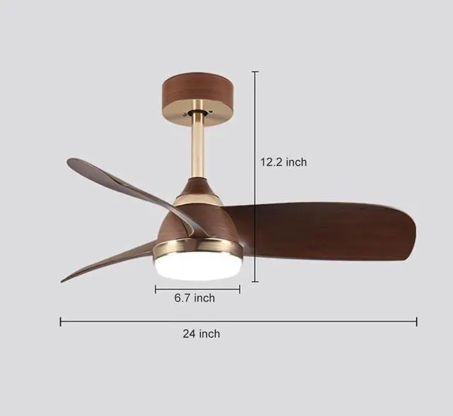 Alt view image 7 of 7 - Modern 24 inch Small Ceiling Fan with Lights Low Profile Ceiling Fan with Lights and Remote 6 Speed 3 Color Dimmable LED Ceiling Fans for Bedroom Living Room Kids Room Small Space