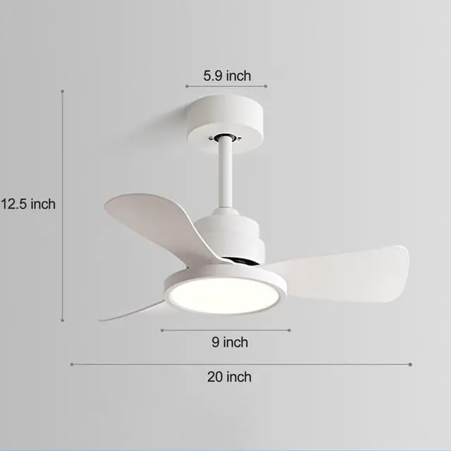 Alt view image 7 of 7 - Ceiling Fans with Lights and Remote 20 inch Modern Smart Ceiling Fans, Reversible, 6CCT, Dimmable, 6 speeds, Timetable, Noiseless Ceiling Fans for Indoor/Outdoor Use