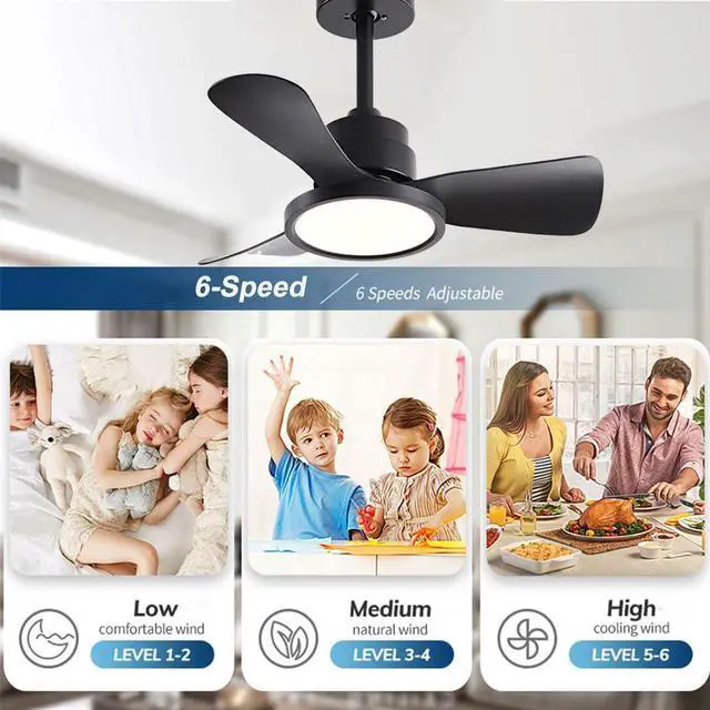 Alt view image 4 of 7 - Ceiling Fans with Lights and Remote 20 inch Modern Smart Ceiling Fans, Reversible, 6CCT, Dimmable, 6 speeds, Timetable, Noiseless Ceiling Fans for Indoor/Outdoor Use