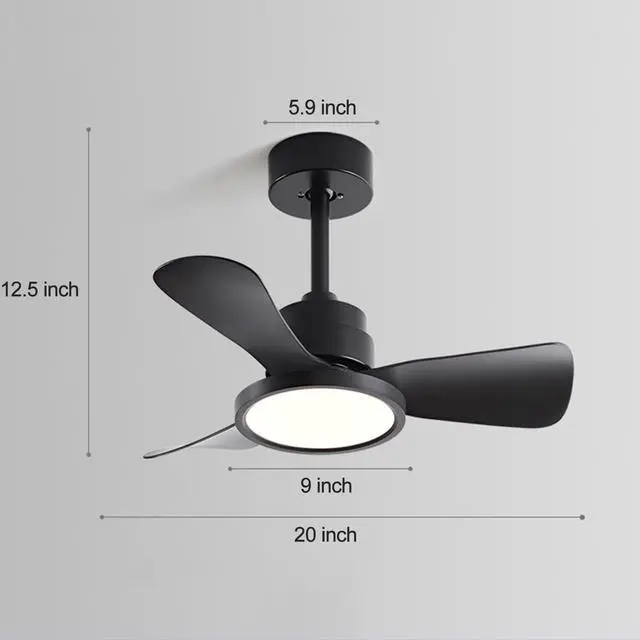 Alt view image 7 of 7 - Ceiling Fans with Lights and Remote 20 inch Modern Smart Ceiling Fans, Reversible, 6CCT, Dimmable, 6 speeds, Timetable, Noiseless Ceiling Fans for Indoor/Outdoor Use