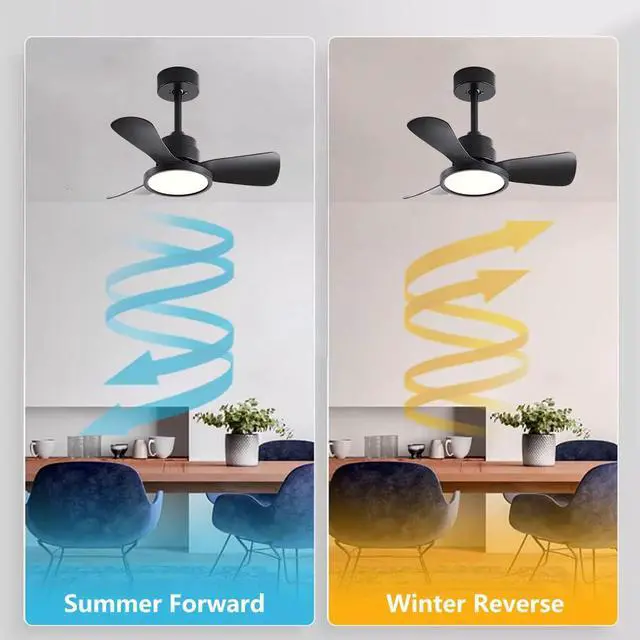 Alt view image 5 of 7 - Ceiling Fans with Lights and Remote 20 inch Modern Smart Ceiling Fans, Reversible, 6CCT, Dimmable, 6 speeds, Timetable, Noiseless Ceiling Fans for Indoor/Outdoor Use