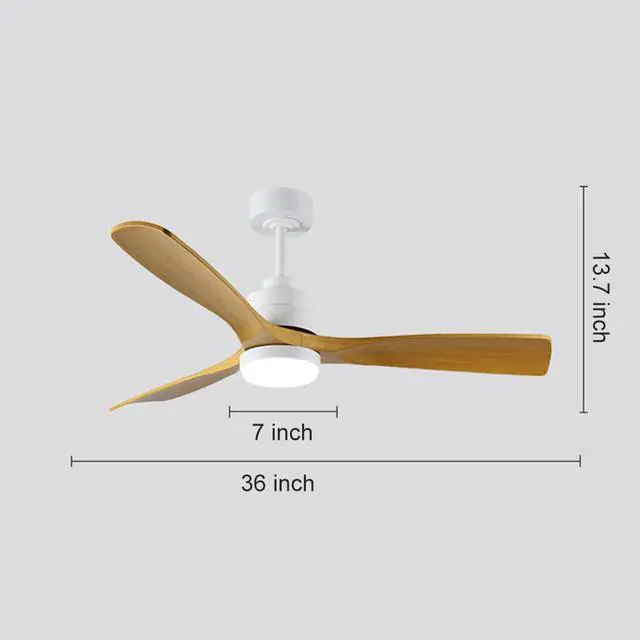 Alt view image 7 of 7 - Ceiling Fan with Lights 36 inch LED Modern Ceiling Fans with Lights and Remote, 6 Speeds, Reversible, 3 Color Dimmable, Retro Ceiling Fan with Lights for Bedroom Living Room