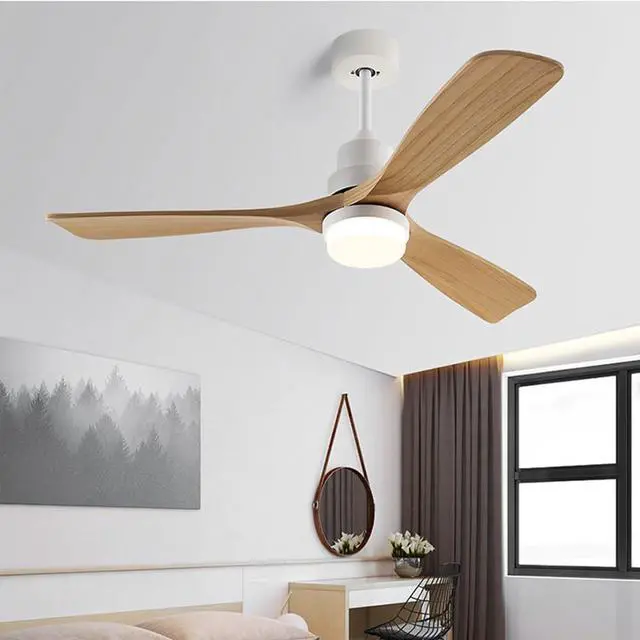 Alt view image 2 of 7 - Wood Ceiling Fan with Lights Industrial Retro 42 inch Ceiling Fan with Light and Remote 3 Color Dimmable, Reversible Mute Farmhouse Ceiling Fan Outdoor Ceiling Fans for patios with Light