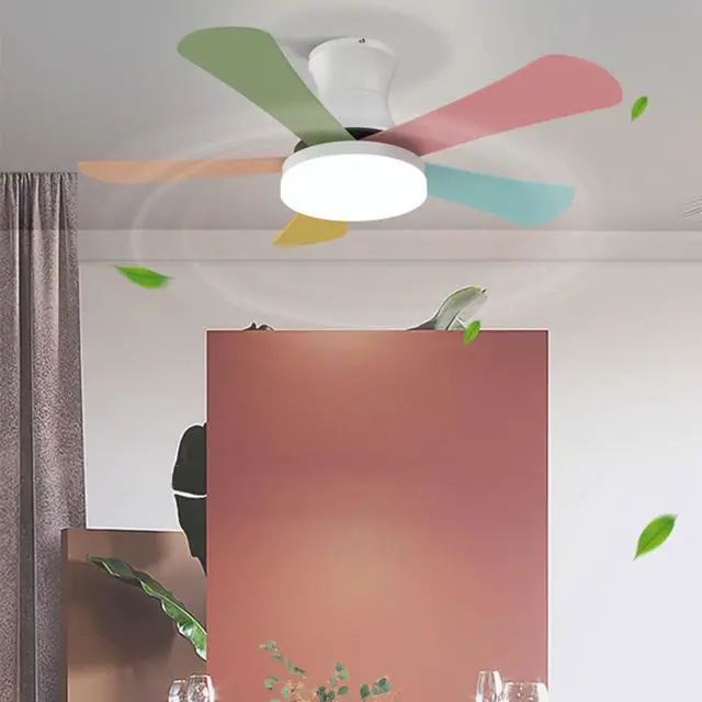 Alt view image 2 of 7 - Ceiling-Mounted Ceiling Fan with Lights 6 Speed Frequency Conversion Smart Ceiling Fan 38 Inch Ceiling Fans with Lights and Remote Outdoor Ceiling Fans for Patios