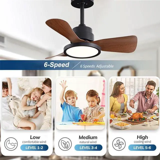 Alt view image 4 of 7 - Ceiling Fans with Lights and Remote 20 inch Modern Smart Ceiling Fans, Reversible, 6CCT, Dimmable, 6 speeds, Timetable, Noiseless Ceiling Fans for Indoor/Outdoor Use