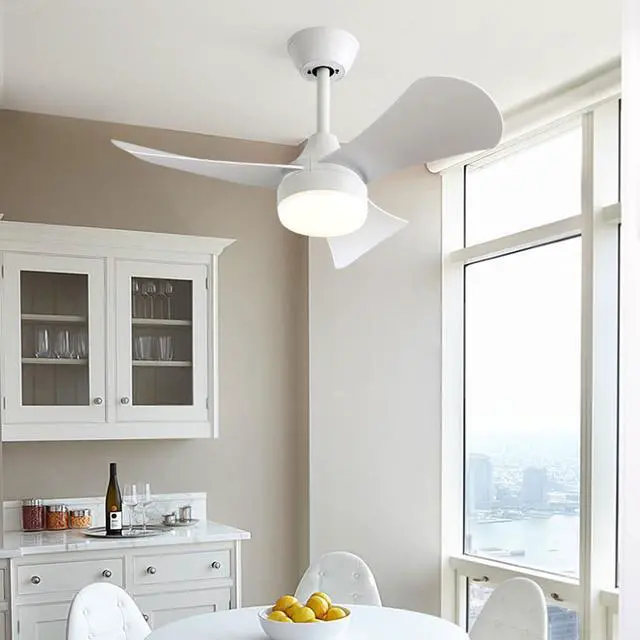 Alt view image 2 of 4 - 30 inch Ceiling Fans with Lights Modern Remote Control Quiet Ceiling Fans with Lights Dimmable 3 Color LED,6 Speed Reversible DC Motor,3 Blades Ceiling Fan for Bedroom Living Room
