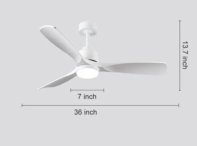 Alt view image 7 of 7 - Ceiling Fan with Lights 36 inch LED Modern Ceiling Fans with Lights and Remote, 6 Speeds, Reversible, 3 Color Dimmable, Retro Ceiling Fan with Lights for Bedroom Living Room