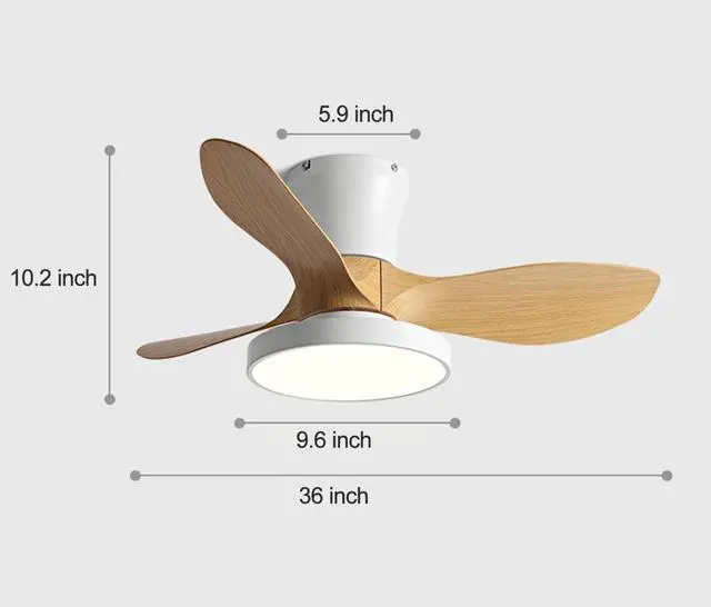 Alt view image 7 of 7 - Flush Mount Ceiling Fans with Lights 36 inch Low Profile Ceiling Fan with Light and Remote Control, Reversible, 3CCT Dimmable, 6 Speeds Small Ceiling Fan for Bedroom Indoor/Outdoor Use
