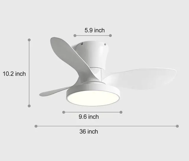 Alt view image 7 of 7 - Flush Mount Ceiling Fans with Lights 36 inch Low Profile Ceiling Fan with Light and Remote Control, Reversible, 3CCT Dimmable, 6 Speeds Small Ceiling Fan for Bedroom Indoor/Outdoor Use