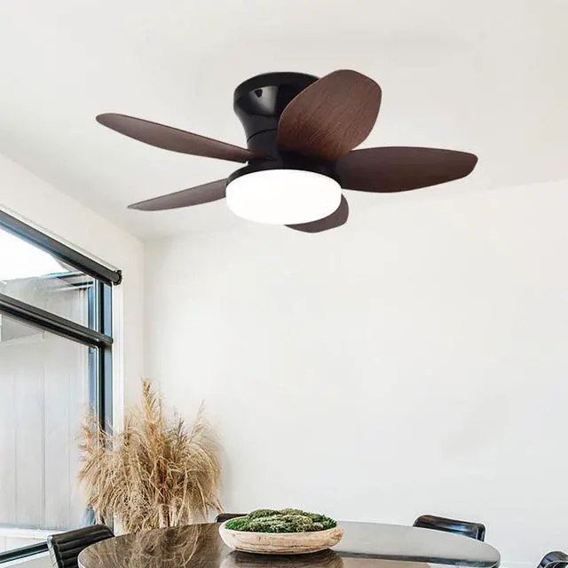 Alt view image 2 of 7 - Small Ceiling Fans with Lights 23.6 inch Ceiling Fan with Light and Remote Reversible DC Motor 6 Speed 3 Color Flush Mount Ceiling Fans Low Profile Ceiling Fans for Living Room Kids Room