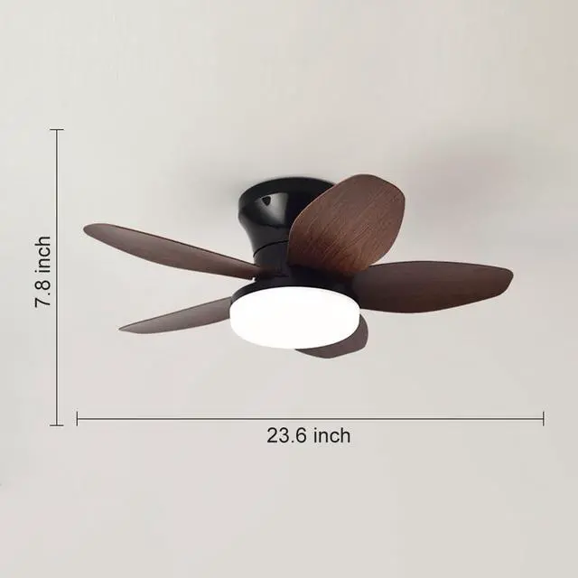 Alt view image 7 of 7 - Small Ceiling Fans with Lights 23.6 inch Ceiling Fan with Light and Remote Reversible DC Motor 6 Speed 3 Color Flush Mount Ceiling Fans Low Profile Ceiling Fans for Living Room Kids Room