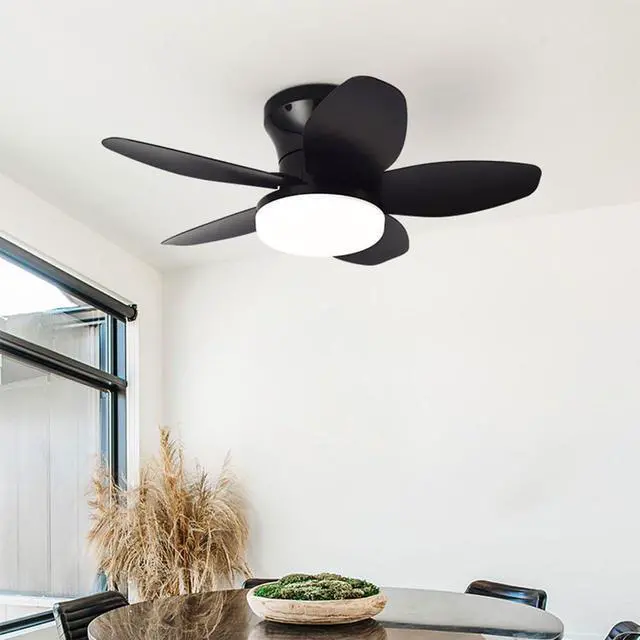 Alt view image 2 of 7 - Small Ceiling Fans with Lights 23.6 inch Ceiling Fan with Light and Remote Reversible DC Motor 6 Speed 3 Color Flush Mount Ceiling Fans Low Profile Ceiling Fans for Living Room Kids Room