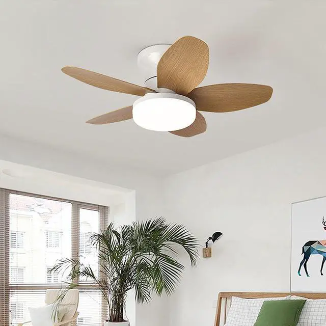 Alt view image 2 of 7 - Small Ceiling Fans with Lights 23.6 inch Ceiling Fan with Light and Remote Reversible DC Motor 6 Speed 3 Color Flush Mount Ceiling Fans Low Profile Ceiling Fans for Living Room Kids Room