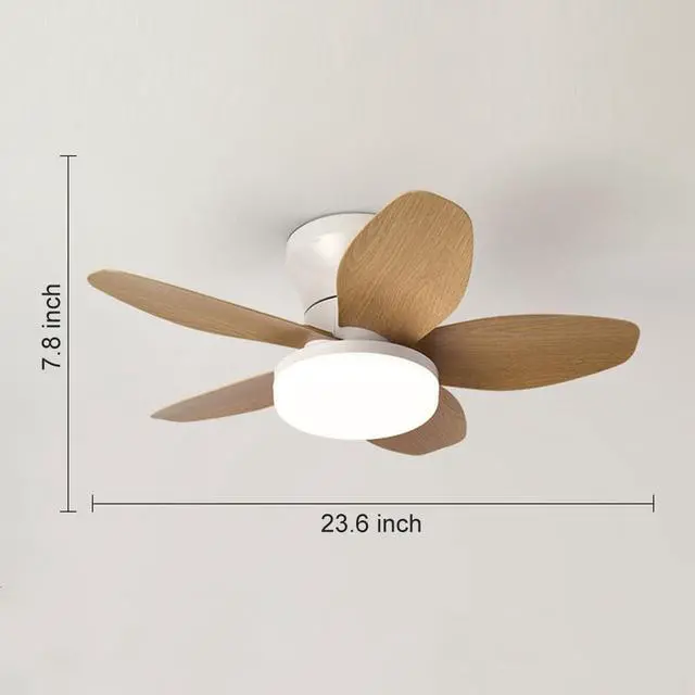 Alt view image 7 of 7 - Small Ceiling Fans with Lights 23.6 inch Ceiling Fan with Light and Remote Reversible DC Motor 6 Speed 3 Color Flush Mount Ceiling Fans Low Profile Ceiling Fans for Living Room Kids Room