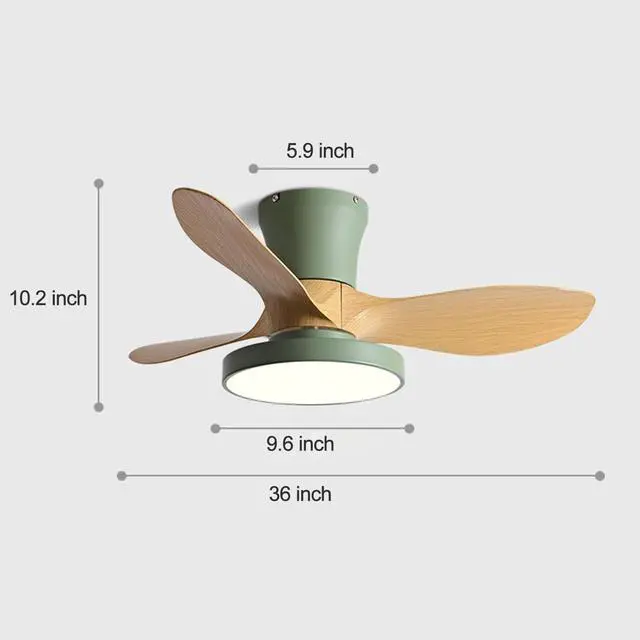 Alt view image 7 of 7 - Flush Mount Ceiling Fans with Lights 36 inch Low Profile Ceiling Fan with Light and Remote Control, Reversible, 3CCT Dimmable, 6 Speeds Small Ceiling Fan for Bedroom Indoor/Outdoor Use
