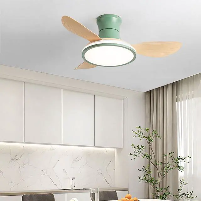 Alt view image 2 of 7 - Flush Mount 36 inch Ceiling Fans with Lights Modern Low Profile Ceiling Fan with Light and Remote, Reversible DC Motor, 6 Speed, 3CCT, Mute Ceiling Fans for Bedroom Living Room