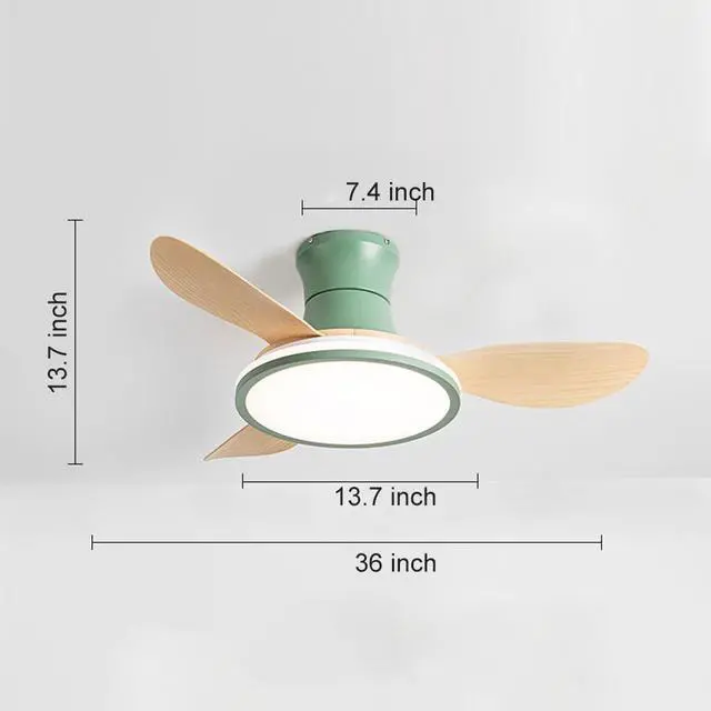Alt view image 7 of 7 - Flush Mount 36 inch Ceiling Fans with Lights Modern Low Profile Ceiling Fan with Light and Remote, Reversible DC Motor, 6 Speed, 3CCT, Mute Ceiling Fans for Bedroom Living Room