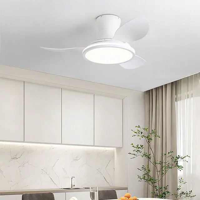 Alt view image 2 of 7 - Flush Mount 36 inch Ceiling Fans with Lights Modern Low Profile Ceiling Fan with Light and Remote, Reversible DC Motor, 6 Speed, 3CCT, Mute Ceiling Fans for Bedroom Living Room