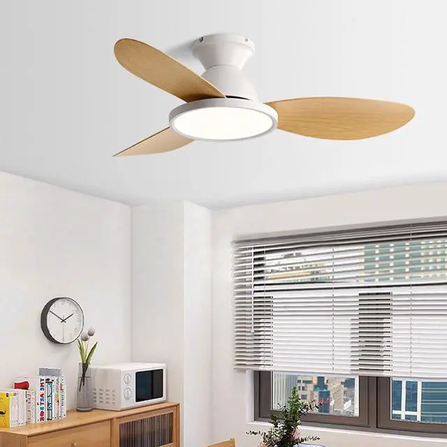 Alt view image 2 of 7 - 36 inch Flush Mount Ceiling Fans with Lights Low Profile Indoor Ceiling Fan with Light and Remote,Noiseless,Reversible DC Motor, 6 Speeds, Dimmable, Modern Ceiling Fans for Bedroom Living Room
