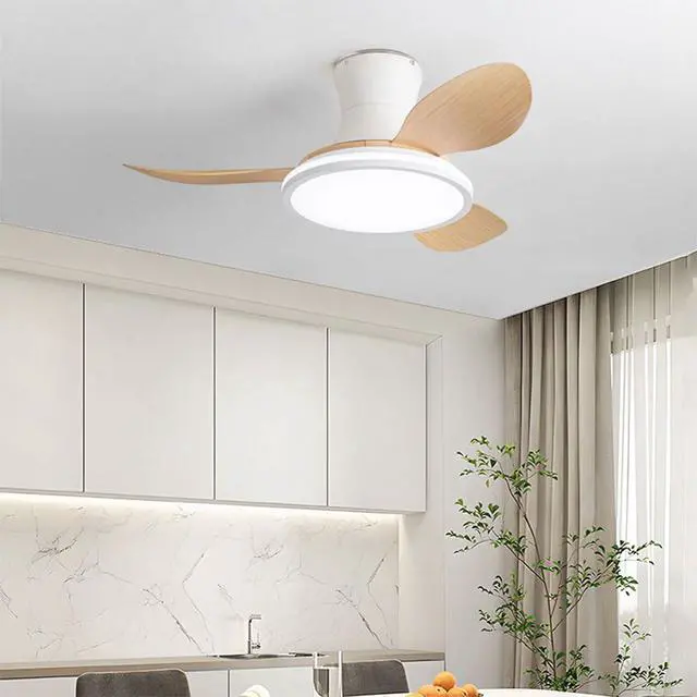 Alt view image 2 of 7 - Flush Mount 36 inch Ceiling Fans with Lights Modern Low Profile Ceiling Fan with Light and Remote, Reversible DC Motor, 6 Speed, 3CCT, Mute Ceiling Fans for Bedroom Living Room