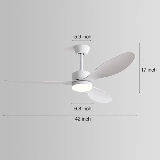 Alt view image 7 of 7 - LED Modern Ceiling Fans with Lights 42 Inch Ceiling Fan with Lights and Remote Reversible DC Motor, 3 Blades, 6 Speeds, 3CCT, Dimmable Indoor Ceiling Fans for Bedroom Living Room Kitchen