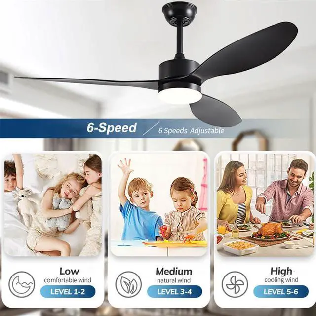 Alt view image 4 of 7 - LED Modern Ceiling Fans with Lights 42 Inch Ceiling Fan with Lights and Remote Reversible DC Motor, 3 Blades, 6 Speeds, 3CCT, Dimmable Indoor Ceiling Fans for Bedroom Living Room Kitchen