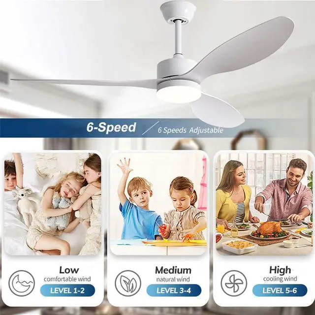 Alt view image 4 of 7 - LED Modern Ceiling Fans with Lights 42 Inch Ceiling Fan with Lights and Remote Reversible DC Motor, 3 Blades, 6 Speeds, 3CCT, Dimmable Indoor Ceiling Fans for Bedroom Living Room Kitchen