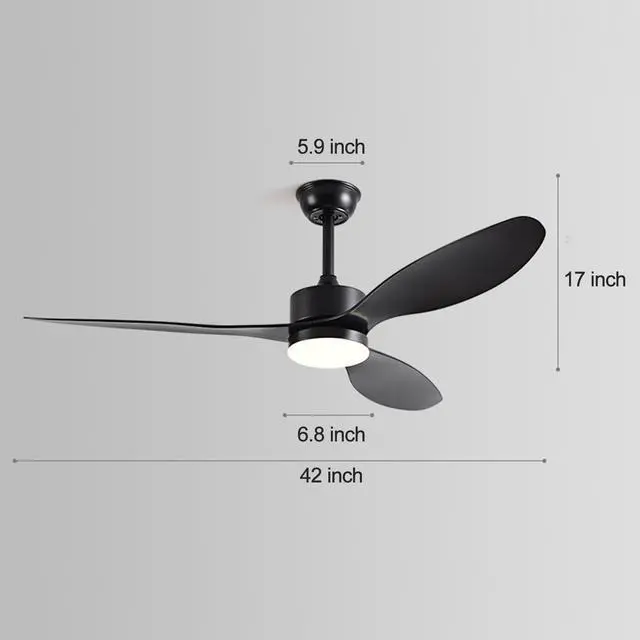 Alt view image 7 of 7 - LED Modern Ceiling Fans with Lights 42 Inch Ceiling Fan with Lights and Remote Reversible DC Motor, 3 Blades, 6 Speeds, 3CCT, Dimmable Indoor Ceiling Fans for Bedroom Living Room Kitchen