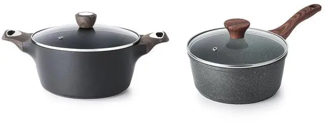 Main image of Nonstick Saucepan with Lid, 1.5 Quarts & SENSARTE 4.5 QT Nonstick Stock Pot with Lid, Soup Pot Casserole Pot