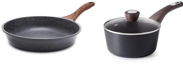 Main image of 8 Inch Nonstick Frying Pan Skillet,1.5 Quart Nonstick Sauce Pan with Lid,Non stick Saucier Pan, Induction Comptable, PFOA Free